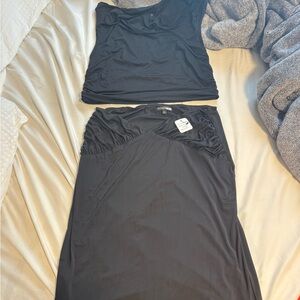 Elegant Black Skirt set